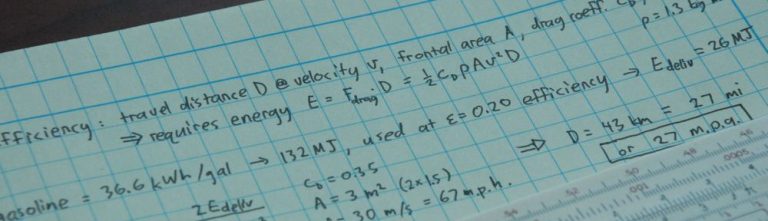 Photos of calculations on note paper